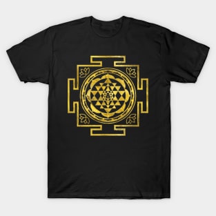 Golden Sri Yantra  / Sri Chakra T-Shirt